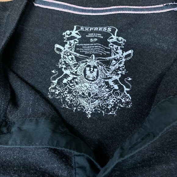 Express Henley button down shirt s grey vgc - Picture 2 of 6